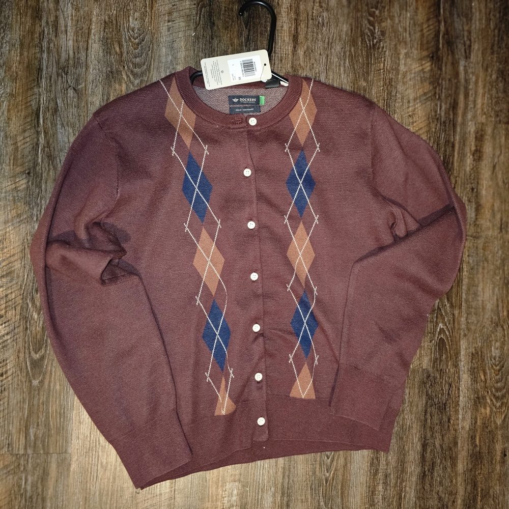 Dockers Maroon Cardigan with Pattern